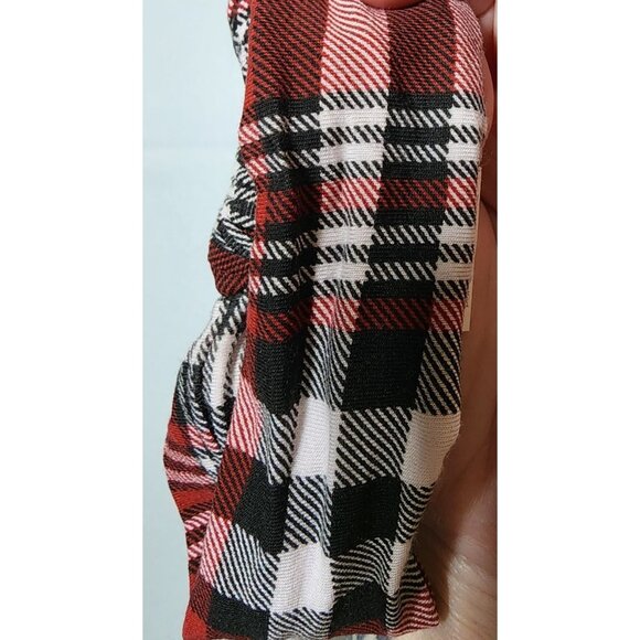 Baby Girl's Posh Peanut Plaid Headband Hair Bow 0-3 Months Bamboo Red Black - Picture 4 of 4